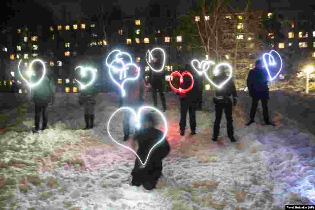 Одна из акций в поддержку Алексея Навального. Москва, 14 февраля 2021 года