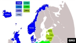 C 1999 года НАТО прирастилось многими новыми членами (выделены оттенками зеленого) и останавливаться на достигнутом не собирается